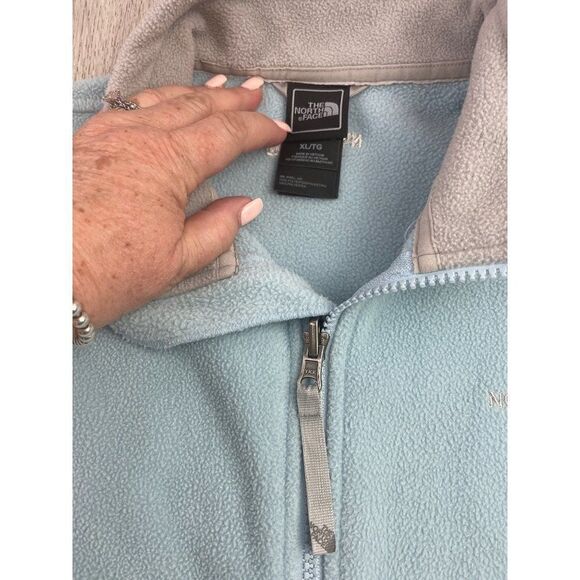 The North Face. Baby Blue and Gray Fleece full zip jacket. Girls XL - Picture 6 of 10